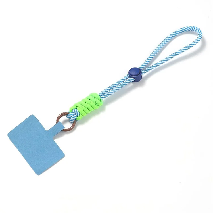 Anti-Verlust-Telefon Kurze Lanyard Polyester verstellbar Hand-Handgelenk-Gurt mit Verbindungstab - L-Baby Blau 