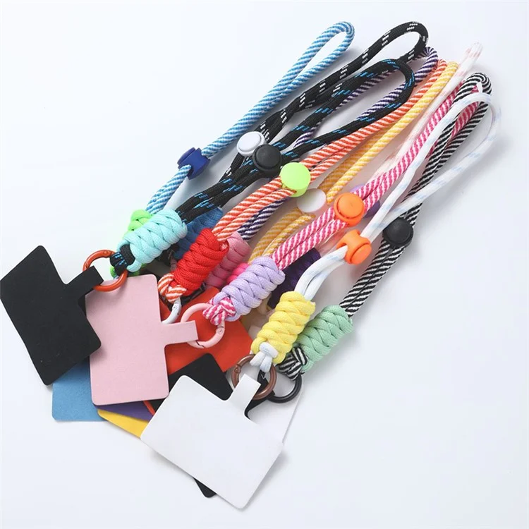 Anti-Verlust-Telefon Kurze Lanyard Polyester verstellbar Hand-Handgelenk-Gurt mit Verbindungstab - L-Baby Blau 