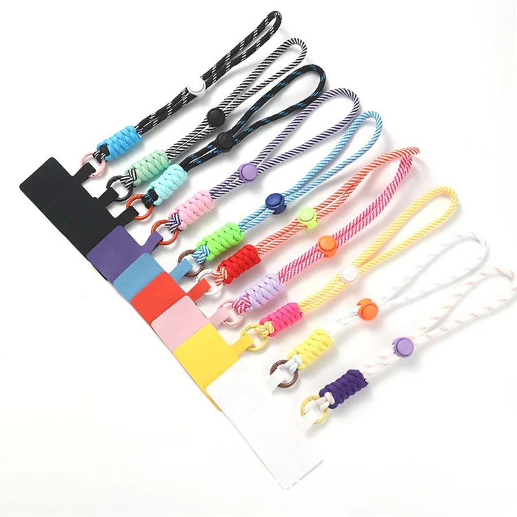 Anti-Verlust-Telefon Kurze Lanyard Polyester verstellbar Hand-Handgelenk-Gurt mit Verbindungstab - L-Baby Blau 