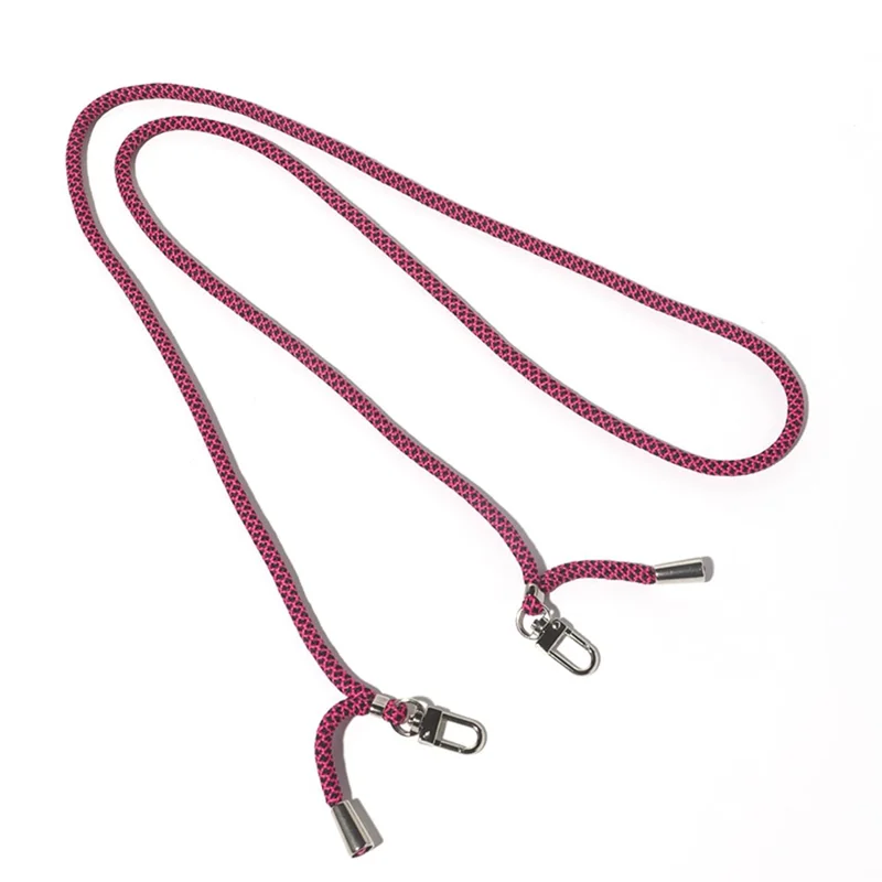 Adjustable Dual Buckles Lanyard Polyester Phone Neck Strap ID Badge Holder Keys Fan Hanging Rope - Rose
