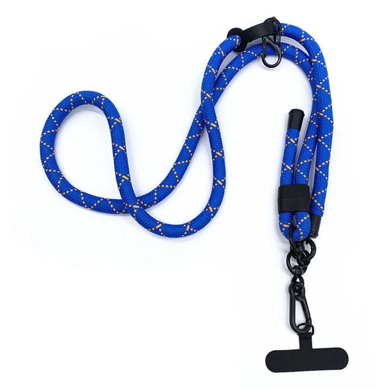 10-миллиметровый регулируемый телефонный шнурок Anti-Lost Crossbody Cellphone Strap Neck Hanging Rope с тетерным язычком - Синий+Оранжевый