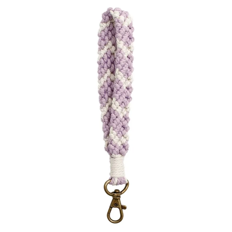K68501 Sangle de Téléphone Tressée Charm Bracelet Porte-Clés pour Étui de Téléphone - Violet