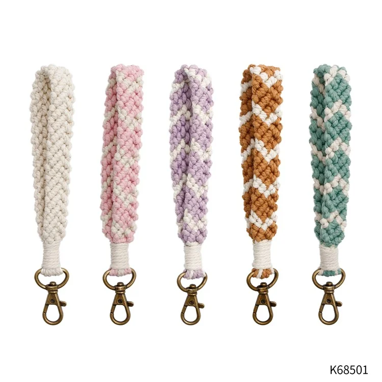 K68501 Sangle de Téléphone Tressée Charm Bracelet Porte-Clés pour Étui de Téléphone - Violet