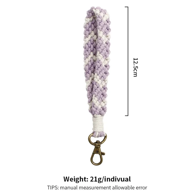 K68501 Sangle de Téléphone Tressée Charm Bracelet Porte-Clés pour Étui de Téléphone - Violet