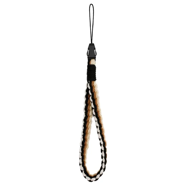 P68036 Handgelenkschlaufe Schlüsselband Gewebtes Handgelenksband für Handy-Hülle Kamera Schlüsselanhänger - Farbiges Kaffee