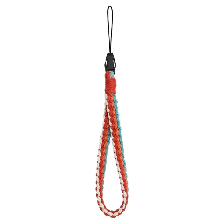 P68036 Hand Wrist Strap Lanyard Weave Cell Phone Wristlet Straps for Phone Case Camera Key Chain - Colorful Red