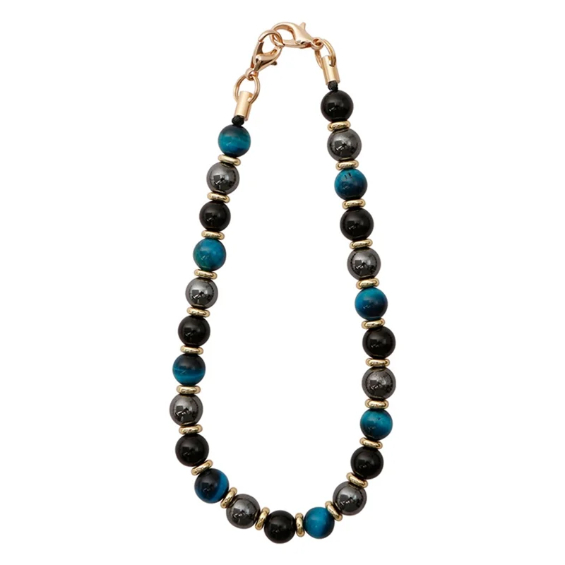 P68043 Beaded Phone Charm Cell Phone Lanyard Wrist Strap Wristlet Bracelet - Blue