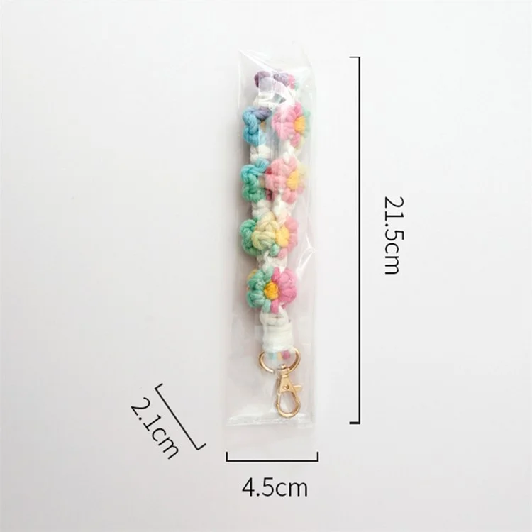 K68566 Boho Flower Phone Wrist Strap Phone Case Lanyard Pendant Decorations Handmade Keychain - Style 1
