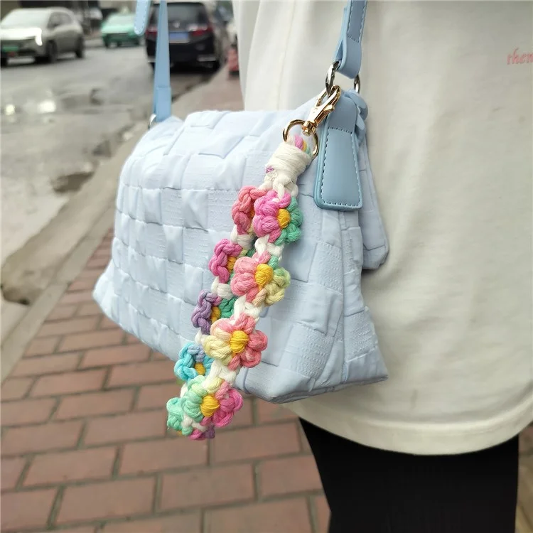 K68566 Boho Flower Phone Wrist Strap Phone Case Lanyard Pendant Decorations Handmade Keychain - Style 1
