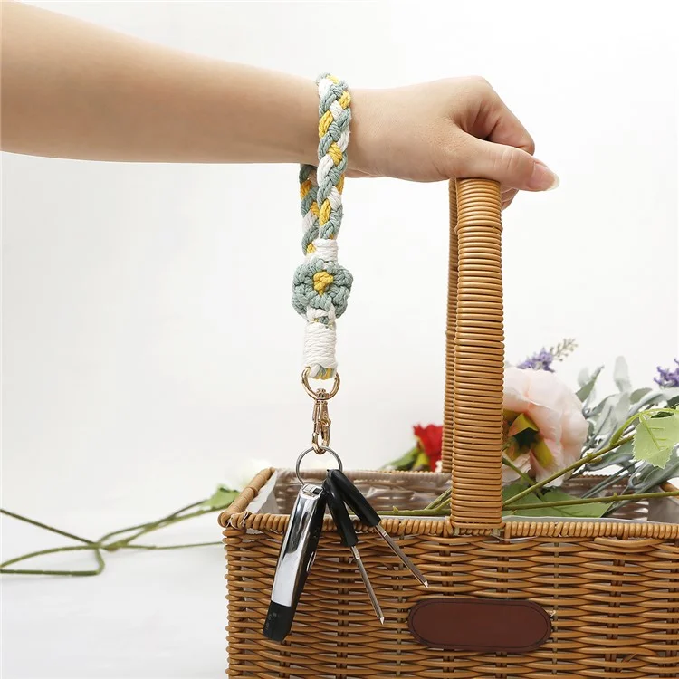 K68568 Daisy Phone Wrist Strap Phone Case Lanyard Pendant Decoration Keychain - Verde