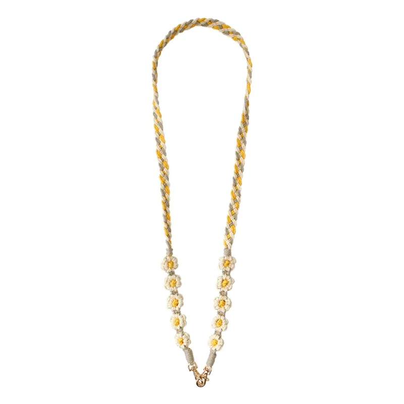 K68569 Crossbody Phone Lanyard Daisy Shoulder Neck Strap for Phone Case Keys Keychain - White