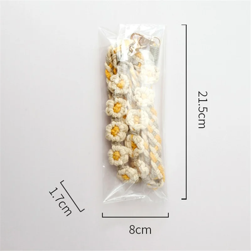 K68569 Crossbody Phone Lanyard Daisy Shoulder Neck Strap for Phone Case Keys Keychain - White