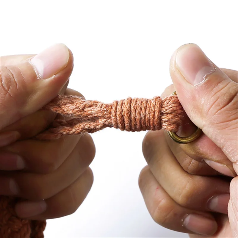 K68377 Solid Color Wrist Strap Weave Phone Lanyard Charm Wristlet Keychain for Phone Case - Dark Green