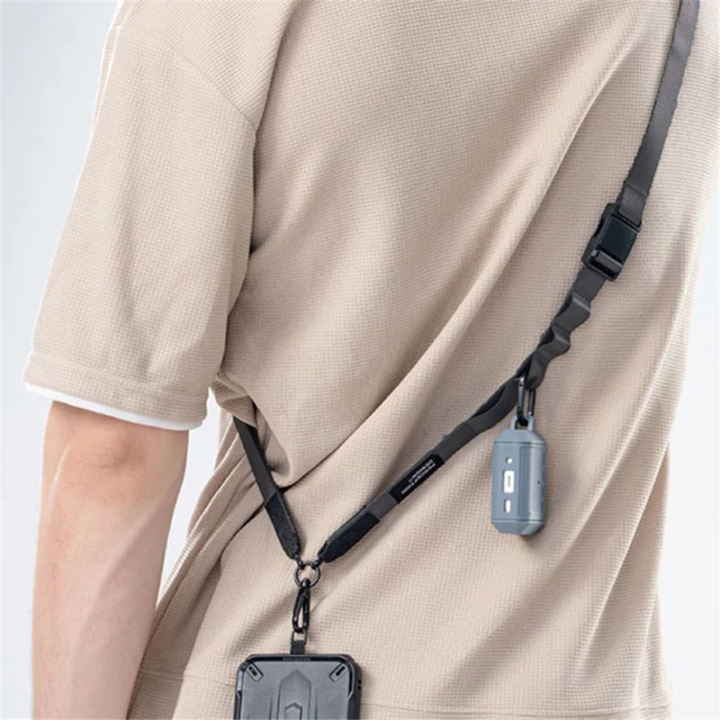 JTLEGEND VENTURE Cell Phone Lanyard Magnetic Buckle Adjustable Crossbody Phone Shoulder Strap with Patch - Grey