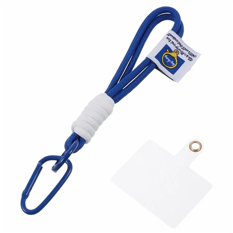 A2 Universal Short Phone Lanyard Carabiner Keyring Camera Wrist Strap Rope with Tether Tab - Blue