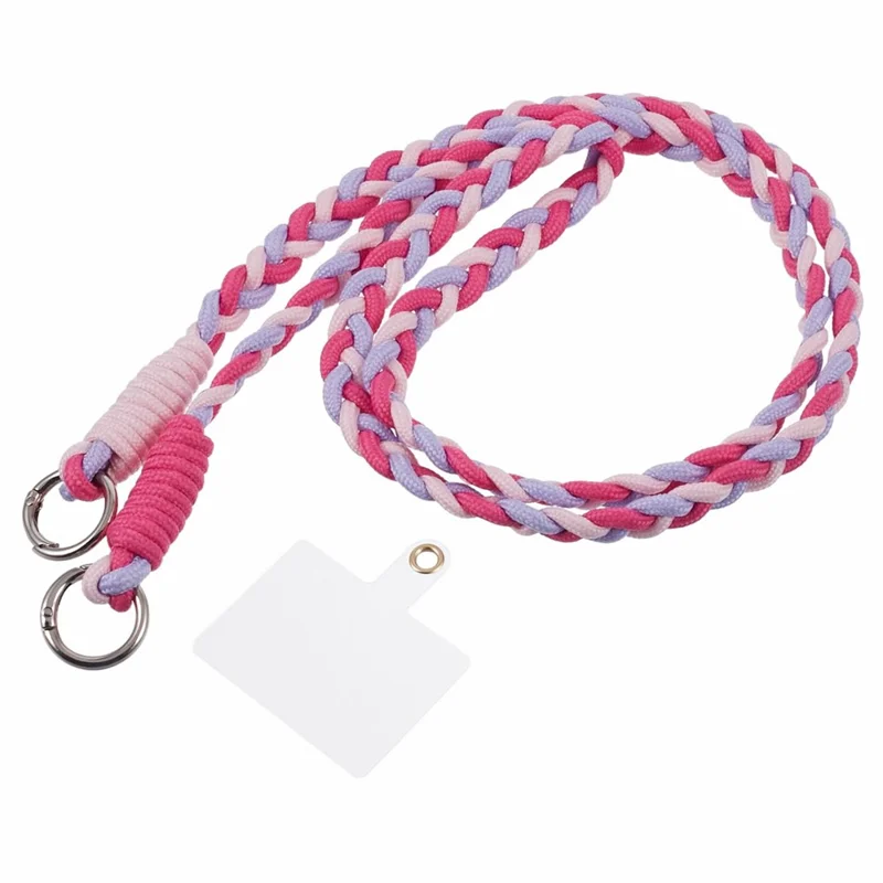 Alça de Ombro Transversal de 60cm para Celular Estilo A5, Trançada em Poliéster - Rosa Roxo