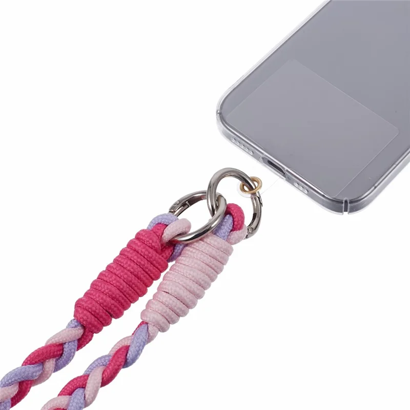 Alça de Ombro Transversal de 60cm para Celular Estilo A5, Trançada em Poliéster - Rosa Roxo
