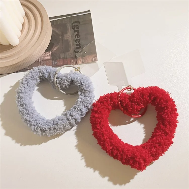 Cinta de Mão Quente Estilo A10 Plush Phone Pulseira Charm com Guia de Trava - Roxo Escuro