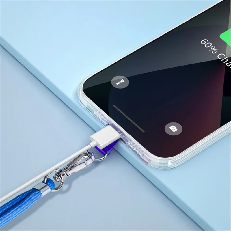 6mm Nylon Phone Lanyard Crossbody Adjustable Cell Phone Neck Shoulder Strap with Pad - Orange Red