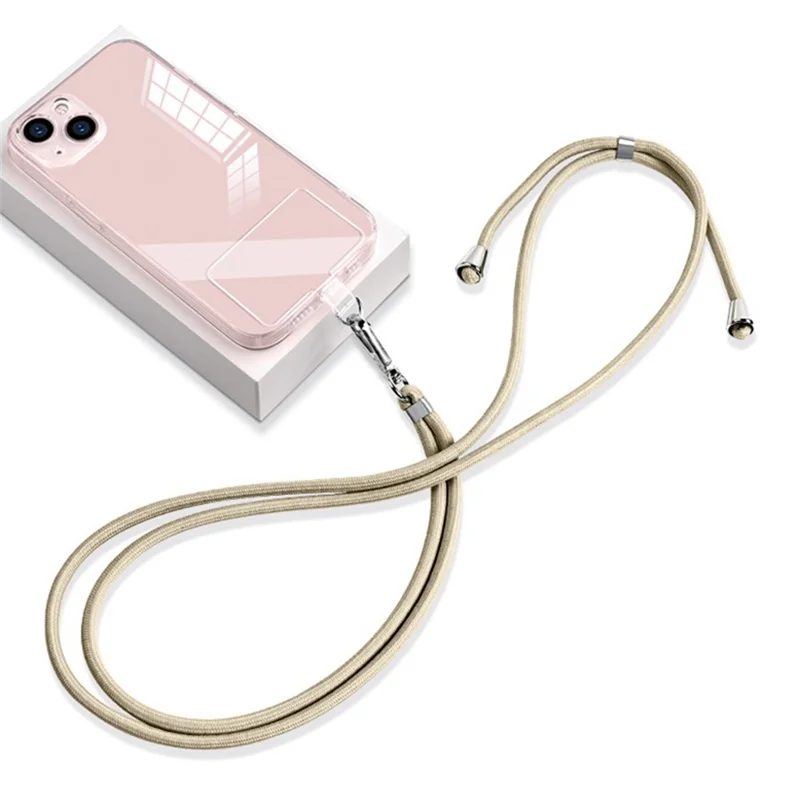 6mm Nylon Phone Lanyard Crossbody Adjustable Cell Phone Neck Shoulder Strap with Pad - Camel