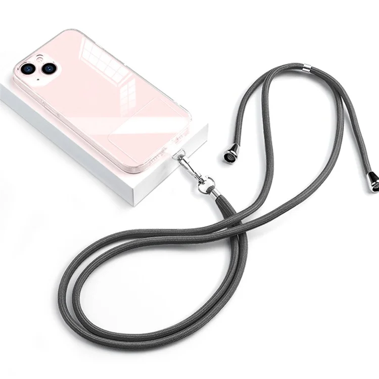 6mm Nylon Phone Lanyard Crossbody Adjustable Cell Phone Neck Shoulder Strap with Pad - Dark Grey
