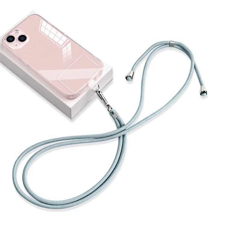 6mm Nylon Phone Lanyard Universal Adjustable Neck Straps with Pad - Grey