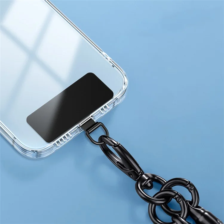 Aba de Cordão de Telefone em Aço Inoxidável com Película Anti-Arranhões - Preto