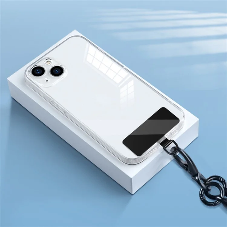 Aba de Cordão de Telefone em Aço Inoxidável com Película Anti-Arranhões - Preto