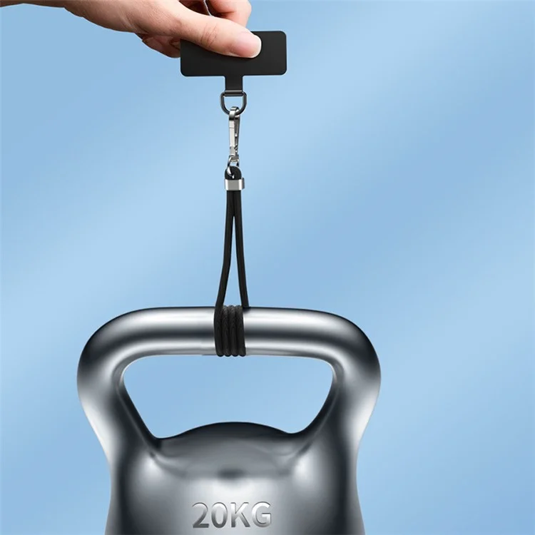 Aba de Cordão de Telefone em Aço Inoxidável com Película Anti-Arranhões - Preto