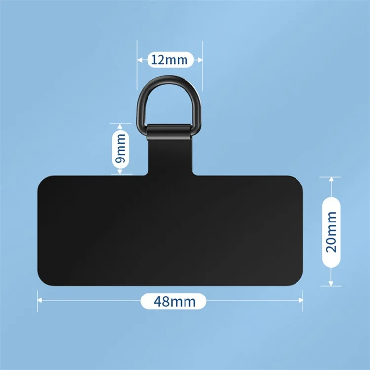 Aba de Cordão de Telefone em Aço Inoxidável com Película Anti-Arranhões - Preto