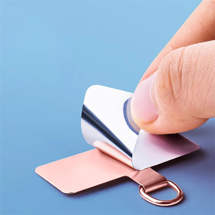 Cell Phone Lanyard Pad Safety Stainless Steel Phone Lanyard Patch - Rose Gold