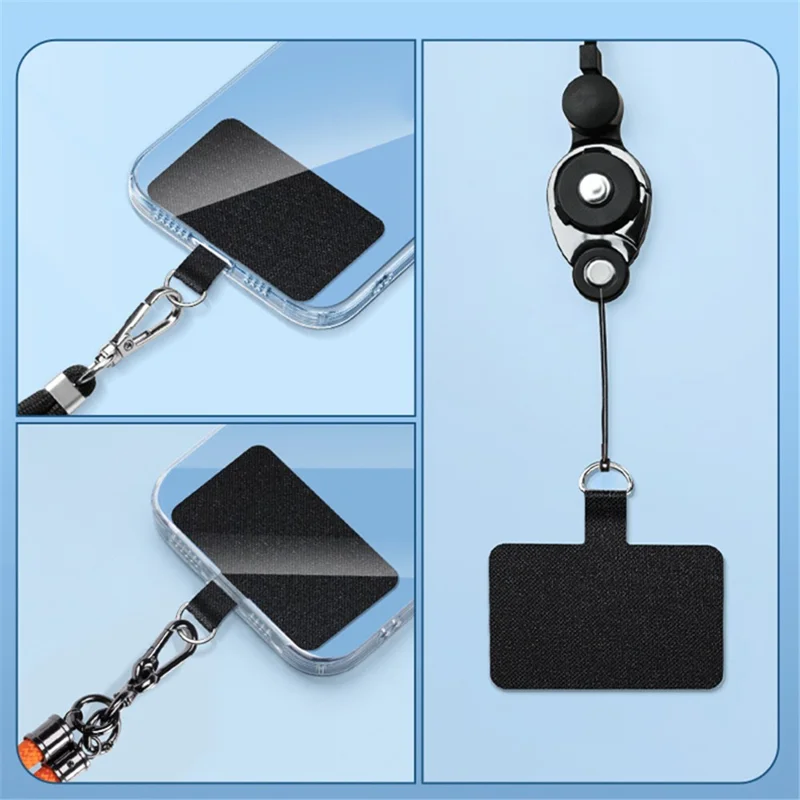 Telefoon Lanyard Tab Patch Nylon+TPU Veiligheid Telefoon Lanyard Connector - Oranje