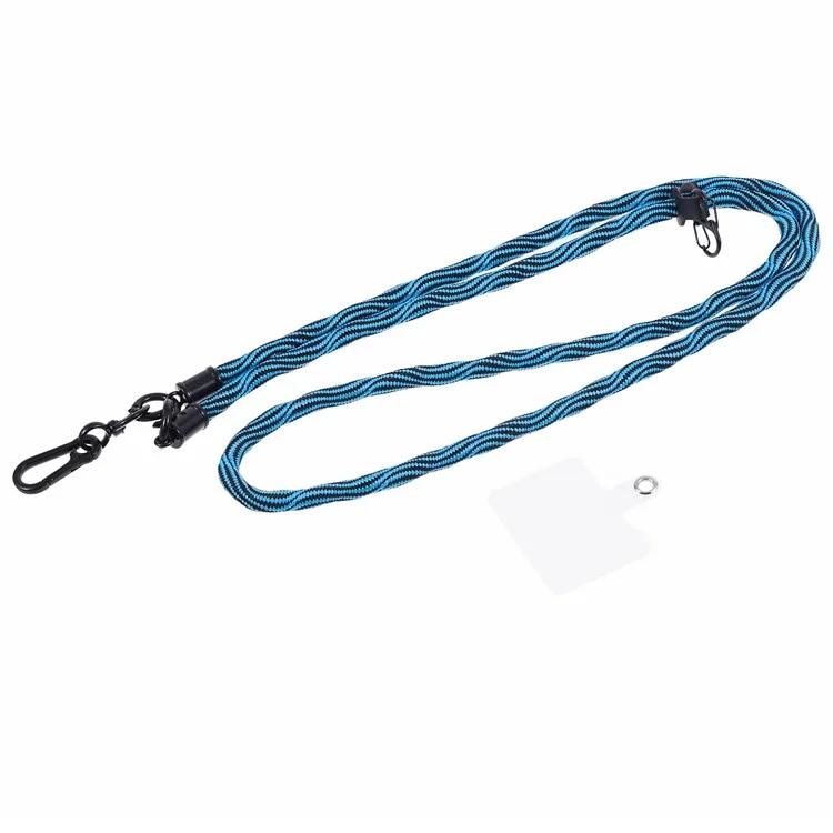 Sangle de téléphone universel de 8 mm S-Texture Neck Strap Rope avec patch - Bleu
