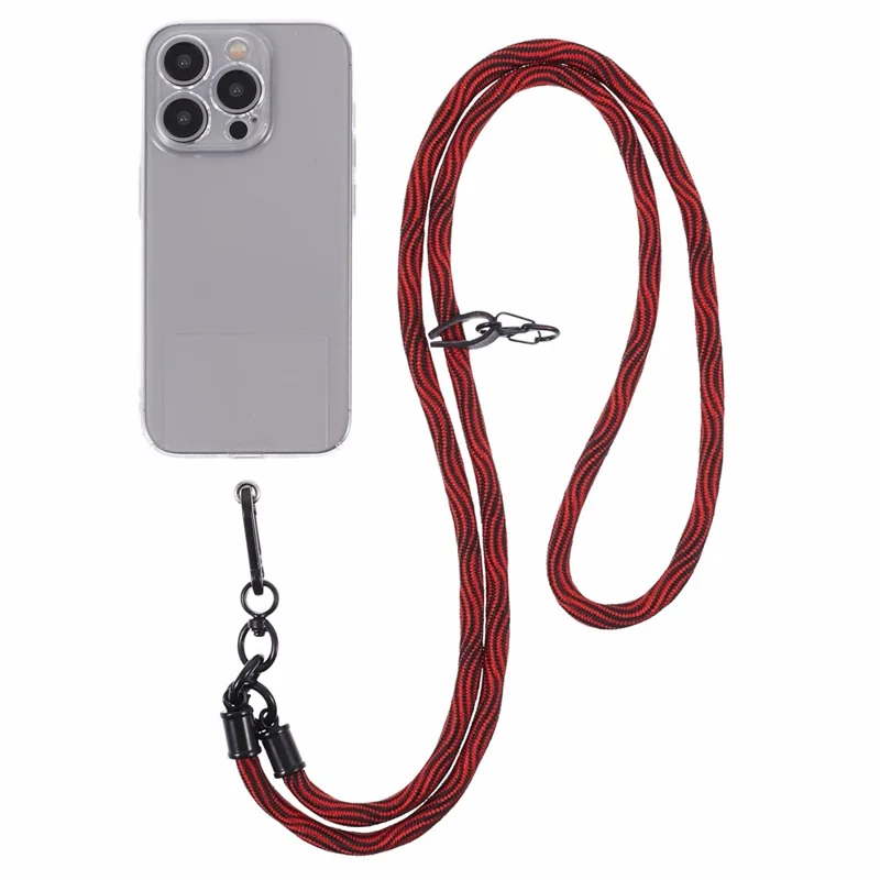 8 mm Universal Phone Lanyard Strap S-Texture Nackengurt mit Patch - Rot