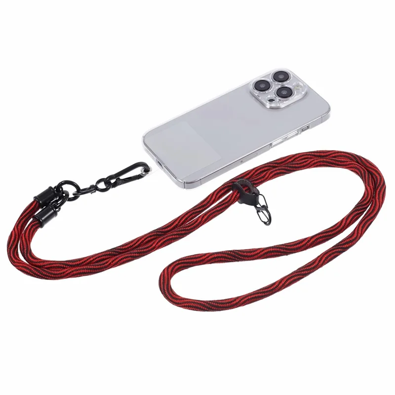 8 mm Universal Phone Lanyard Strap S-Texture Nackengurt mit Patch - Rot