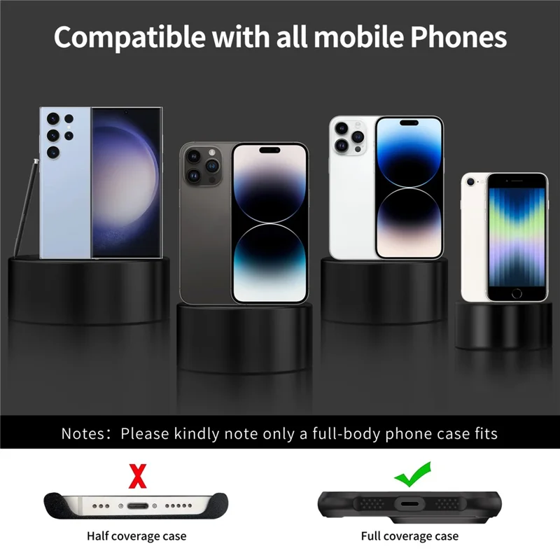 حبل هاتف تصميم LEEU 160 سم قابل للتعديل حزام هاتف عبر الجسم مع وسادة - رمادي