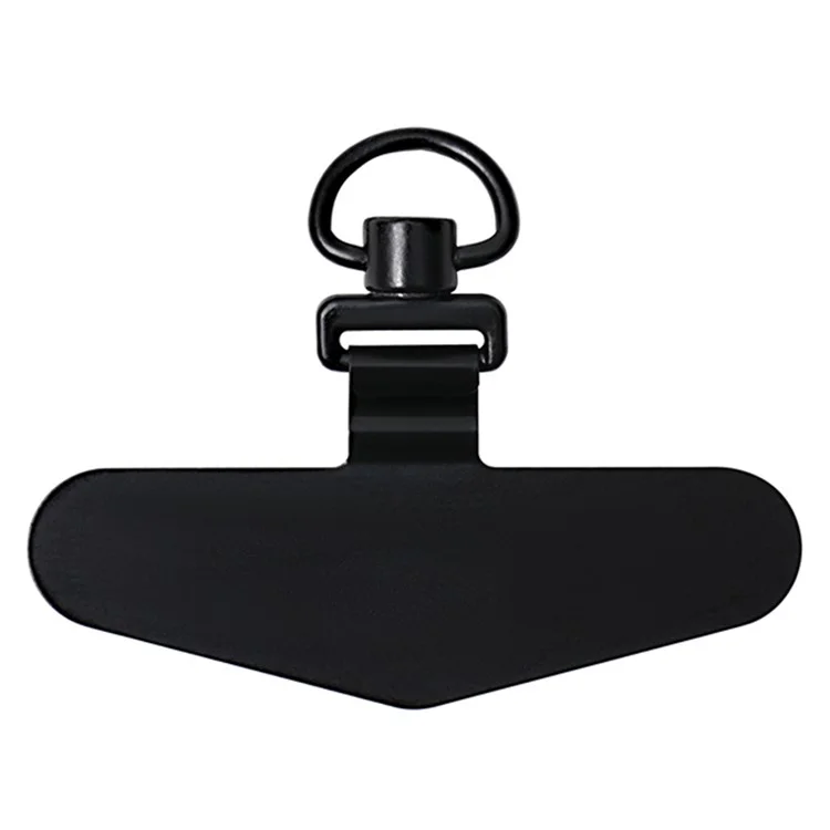 Linguetta da telefono in metallo Tether Universal Phone Lanyard Strap Patch con rotazione a 360 gradi - Nero