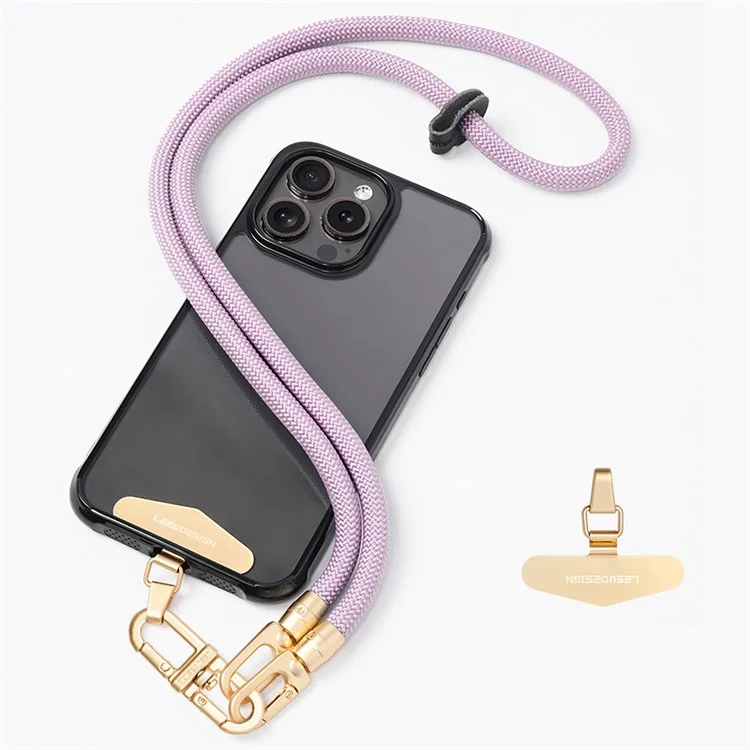 LEEU DESIGN Climbing Series 85cm Phone Lanyard Cell Phone Crossbody Neck Rope - Roxo Claro