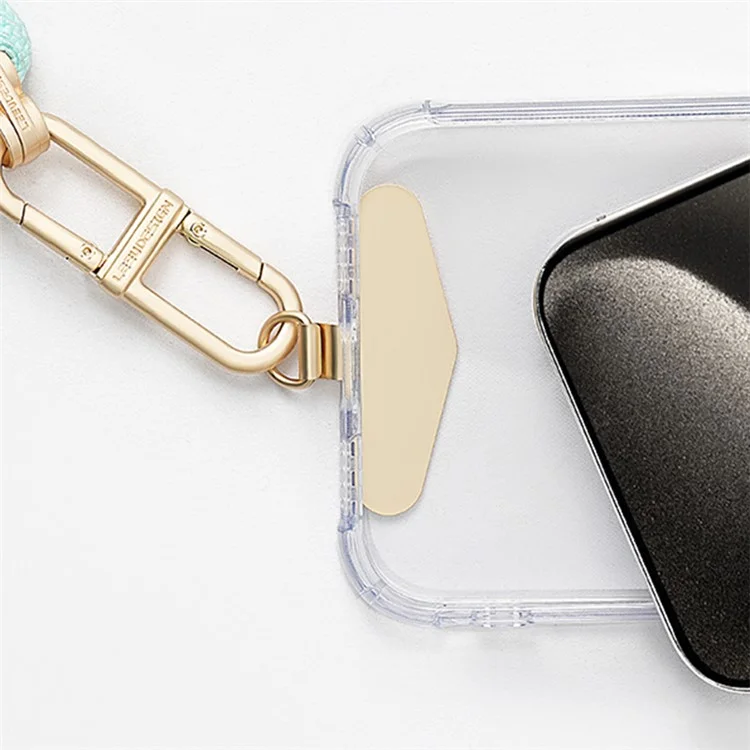 LEEU DESIGN Lanière de téléphone Tether Tab Patch en métal universel avec boucle - Or