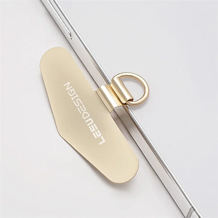 LEEU DESIGN Lanière de téléphone Tether Tab Patch en métal universel avec boucle - Or