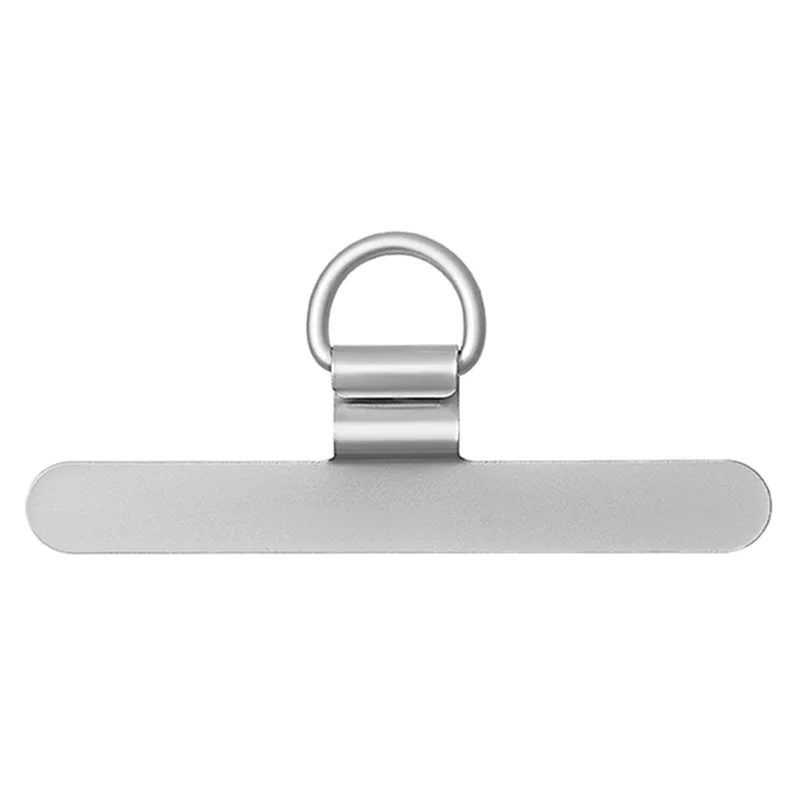 D-Buckle Phone Tether Tab Crossbody Phone Lanyard Pad Universal Metal Phone Strap Patch - Silver