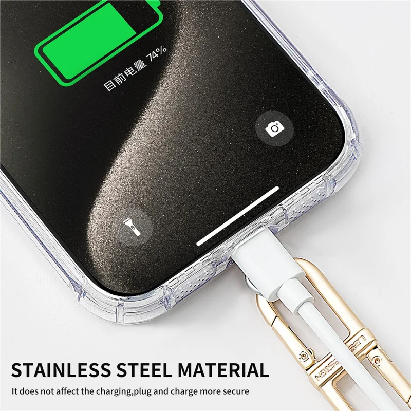 D-Buckle Phone Tether Tab Crossbody Phone Lanyard Pad Universal Metal Phone Strap Patch - Silver