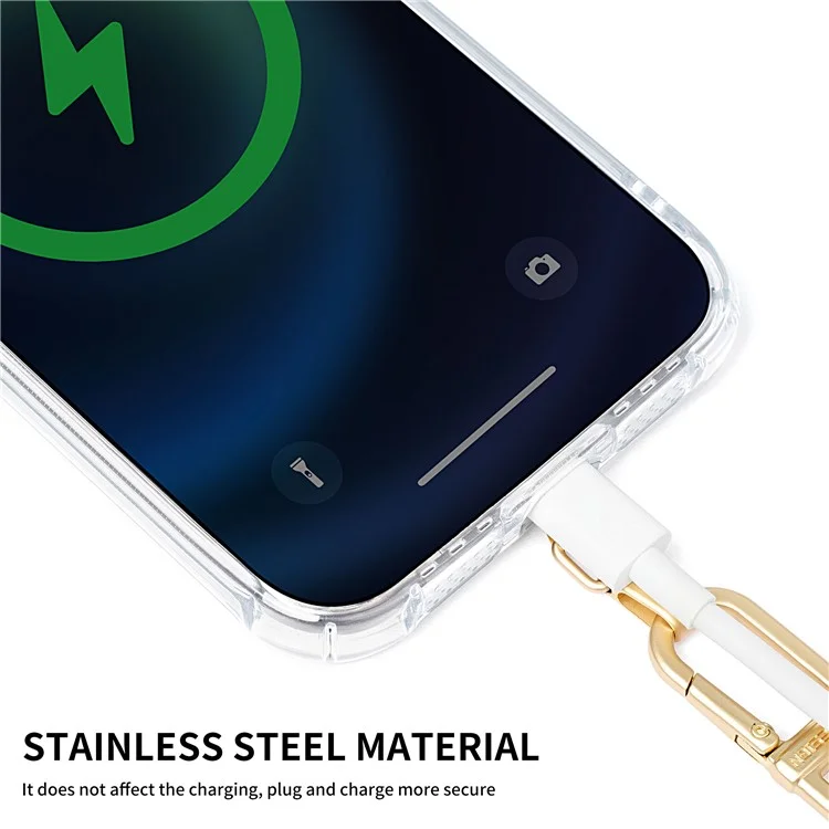 Linguetta triangolare universale per telefono in metallo Patch Pad per cinturino telefono - Nero