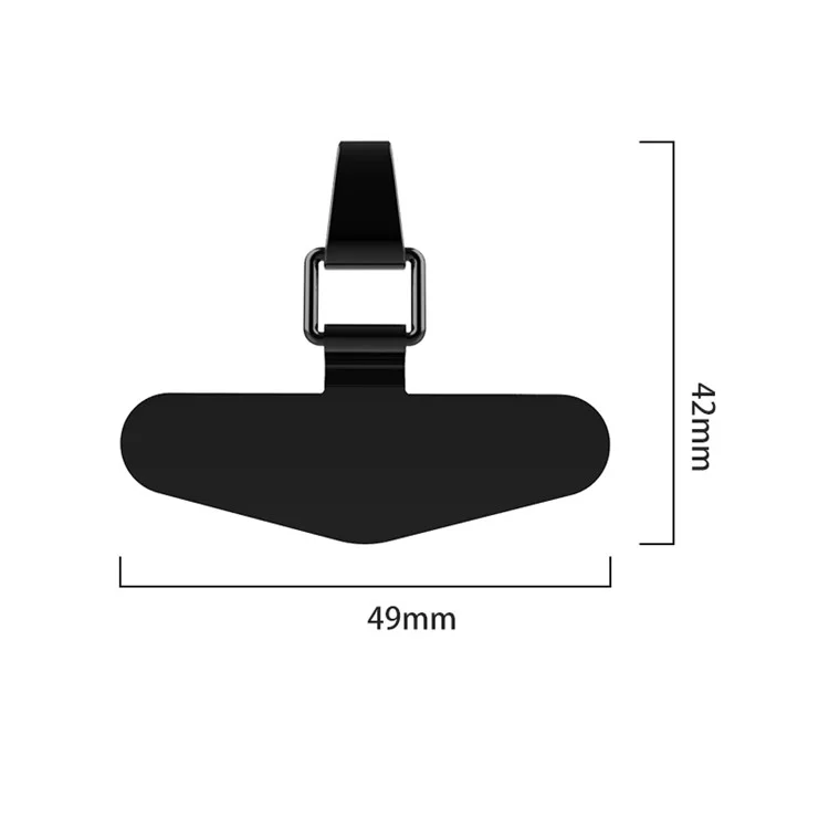 Linguetta triangolare universale per telefono in metallo Patch Pad per cinturino telefono - Nero