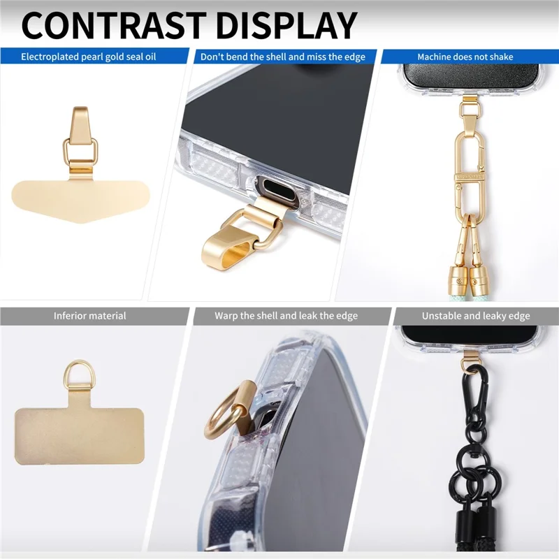 Uniwersalna Metalowa Nakładka w Kształcie Trójkąta do Paska na Telefon - Złota