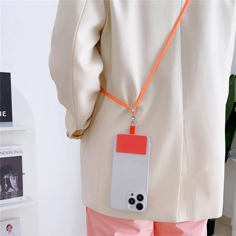 Phone Lanyard for iPhone 16 / 16 Plus / 16 Pro / 16 Pro Max Detachable Polyester Fiber Braided Phone Strap with Tether Tab - Sapphire