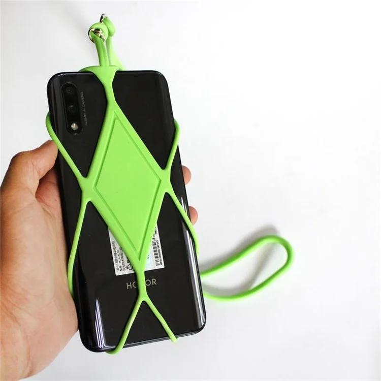 For iPhone 16 / 16 Plus / 16 Pro / 16 Pro Max Lanyard Phone Tie Silicone Cell Phone Neck Strap - Red