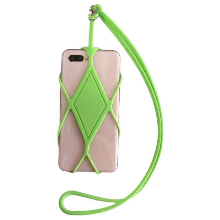 For iPhone 16 / 16 Plus / 16 Pro / 16 Pro Max Lanyard Phone Tie Silicone Cell Phone Neck Strap - Green
