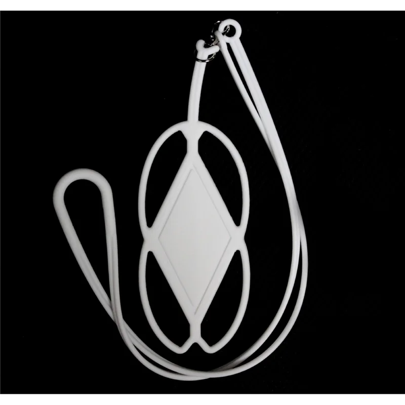 For iPhone 16 / 16 Plus / 16 Pro / 16 Pro Max Lanyard Phone Tie Silicone Cell Phone Neck Strap - White