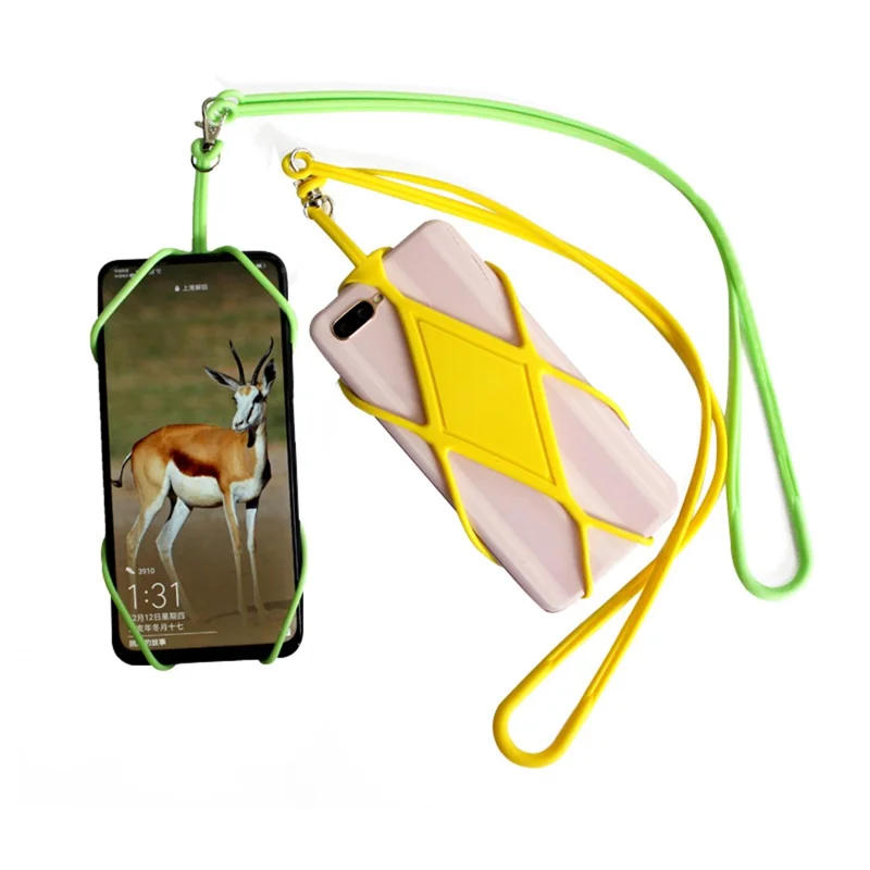 For iPhone 16 / 16 Plus / 16 Pro / 16 Pro Max Lanyard Phone Tie Silicone Cell Phone Neck Strap - White